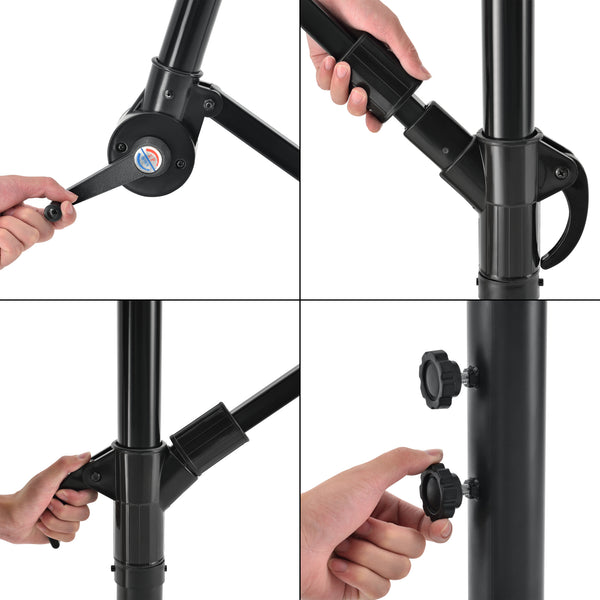 Függő napernyő 270 cm átmérő szürke [casa.pro]