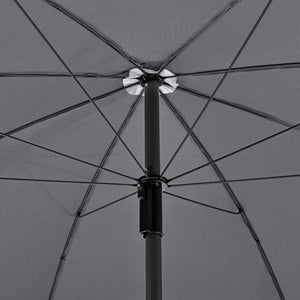 Kerti bútorszett Milagro 1 x asztal 4 x összecsukhatók székek 1 x napernyő fekete/sötétszürke [en.casa] 