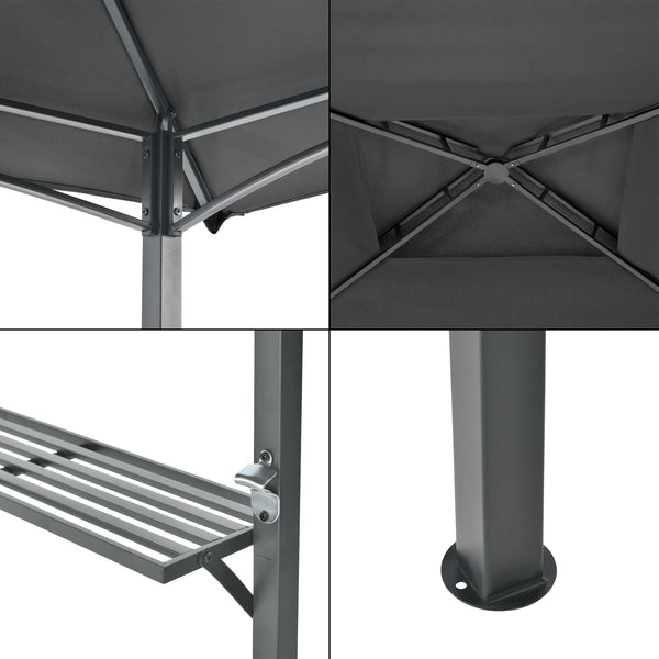 Grillpavilon Parga BBQ 250 x 241 x 151 cm sötétszürke [en.casa]