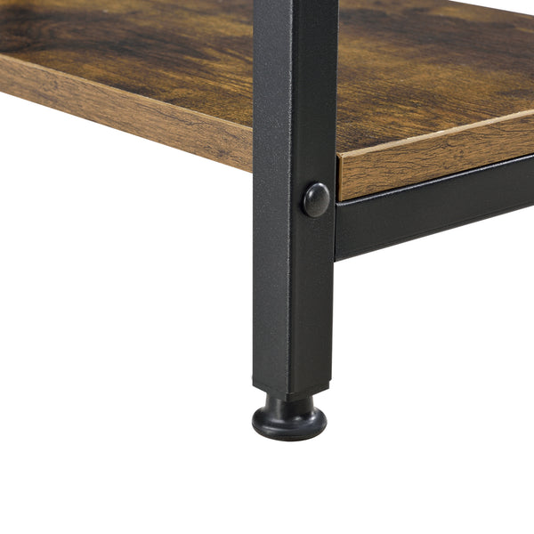 Íróasztal Vilhelmina 2 polcokkal fekete/sötét fa [en.casa]