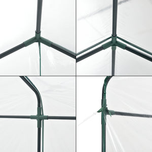 Fóliasátor Grünau 200 x 200 x 220 cm acél PVC fólia átlátszó [en.casa]