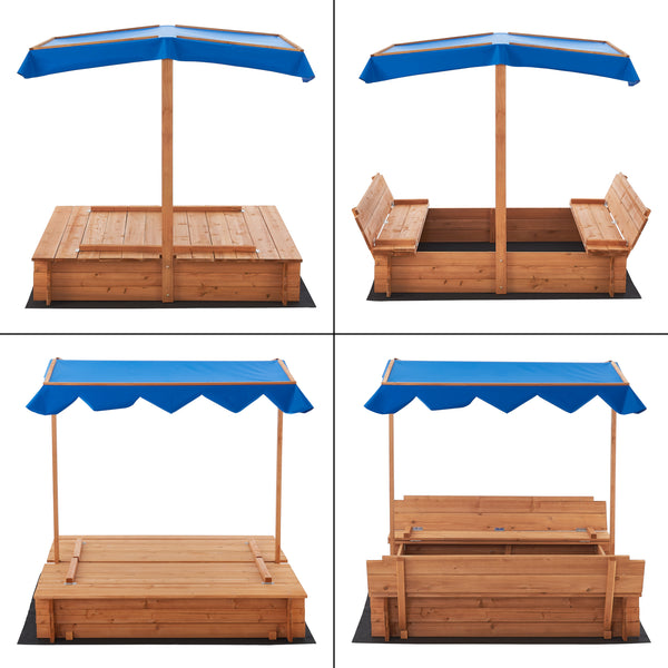 Homokozó Kellenhusen 120 x 120 x 120 cm jegenyefenyő [en.casa]