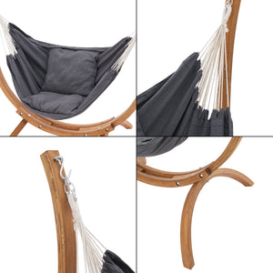 Függőszék Grevena állvánnyal 2 párnával 120 Kg sötétszürke [en.casa]