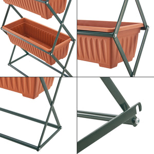 Függőleges virágtartó Veenendaal 51 x 21 x 125 cm sötétzöld/barna [en.casa]