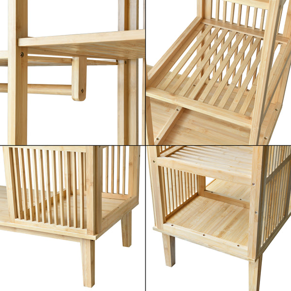 Gardróbszekrény Hudiksvall 2 tolóajtóval bambusz natúr [en.casa]