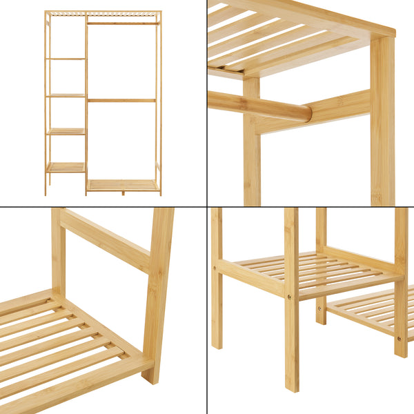 Ruhatartó állvány Eurajoki 1 rúddal 4 polccal 2 további tárolófelülett [en.casa] 