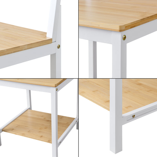 Szobainas Juuka 133 x 40 x 42 cm bambusz fehér/natúr [en.casa] 