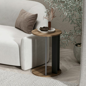 Mellékasztal Frederiksberg 64x34 cm diófa hatás / antracit [en.casa]