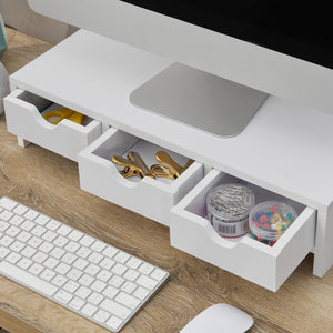 Monitorállvány Ruovesi 12x51x25cm Fehér [en.casa]