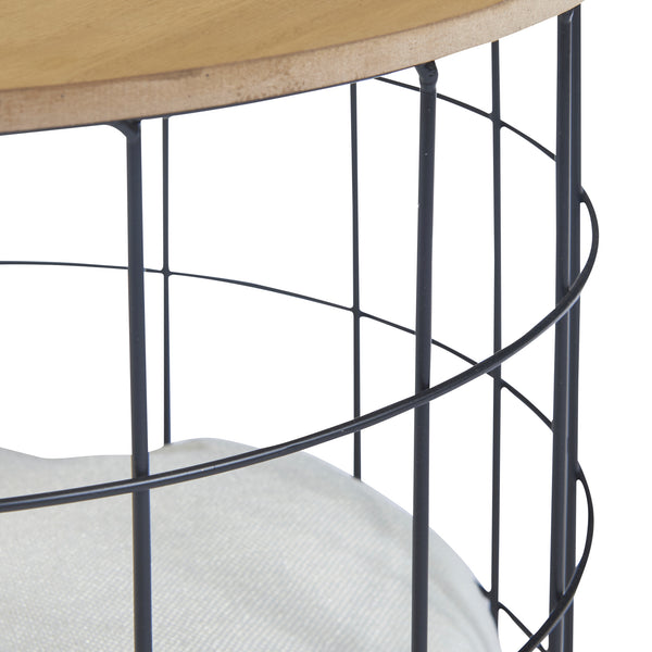 Kisasztalok 2 fémkosárból álló szett különböző méretekben Haapajärvi macskabarlanggal [en.casa]