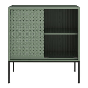 Üvegajtós komód Eidsvoll 80x45x85cm zöld [en.casa]