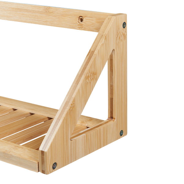 Fali polc 2 db-os szettben Gjerdrum 43x15x15cm bambusz [en.casa]