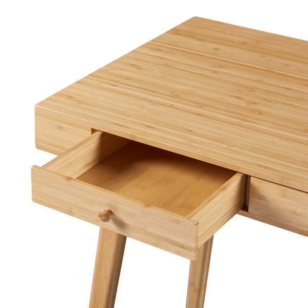 Bambusz íróasztal Hässleholm 100x50x75cm natúr [en.casa]