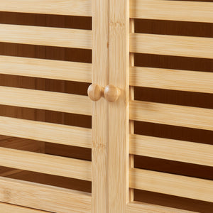 Bambusz polc szekrénnyel WC fölé Haugesund 158x60x26 cm [en.casa]