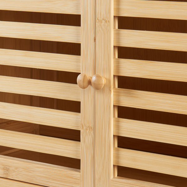 Bambusz polc szekrénnyel WC fölé Haugesund 158x60x26 cm [en.casa]