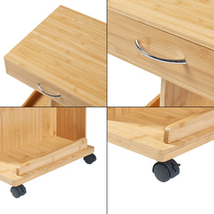 Gurulós kisasztal Jokkmokk 56,5x43x43 cm bambusz [en.casa]