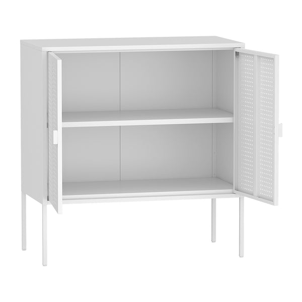 Kétajtós komód Castelli 82,5 x 80 x 40 cm acél fehér [en.casa]