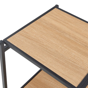 Összecsukható állópolc Telemark 81x68x38 cm fekete/tölgyfa-hatású [en.casa]