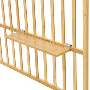 Fali panel polcokkal Røst 120x80x13cm bambusz [en.casa]