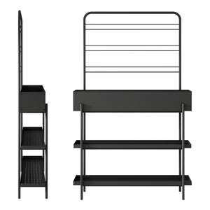 Virágtartó állvány Aalsmeer fém 154x96x24 cm fekete [casa.pro]