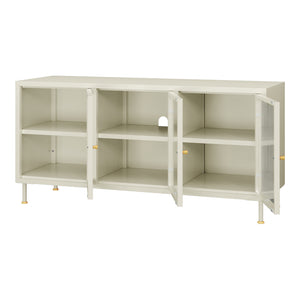 TV-szekrény Lindau acél 120x40x59 cm krémfehér [en.casa]