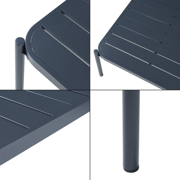 Kerti bútor-szett Accettura 3 részes alumínium szürke [casa.pro]