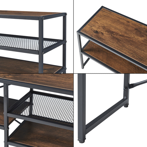 TV állvány Västiarharg 120x30x46 cm fekete/diófa hatású [en.casa]