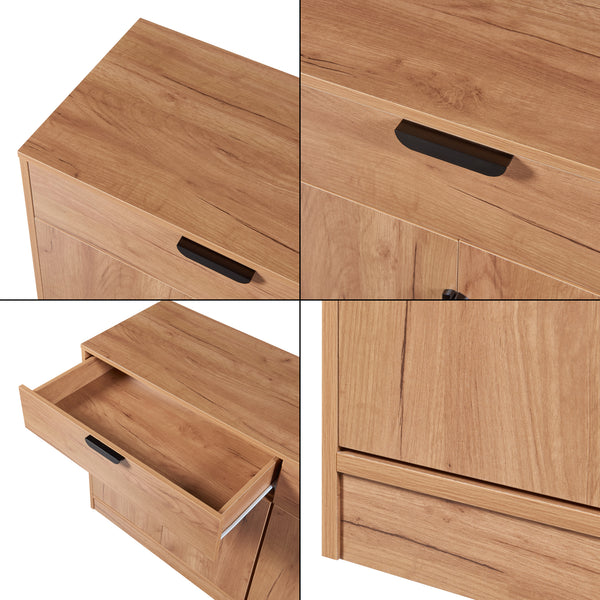 Komód Varkaus 75x140x40cm MDF tölgyfa színben [en.casa]