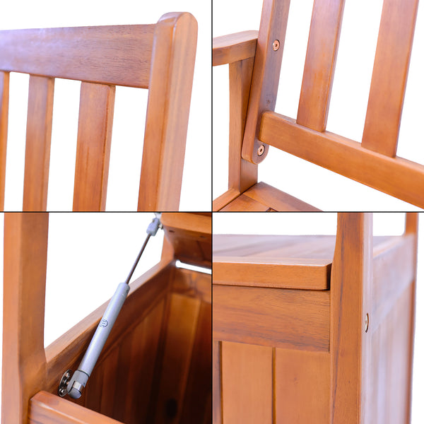 Akácfa kerti pad tárolóval Avezzano 30x60x88cm FSC® tanúsítvánnyal [en.casa]