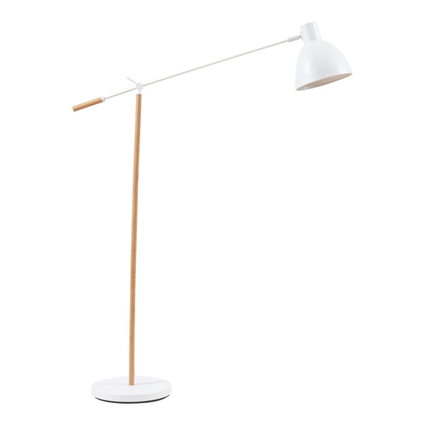 Állólámpa Banchory fém 163 cm fa hatású/fehér [lux.pro]