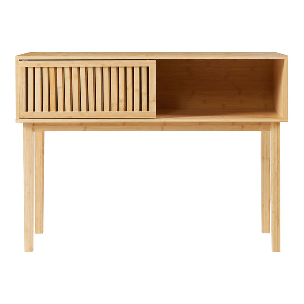 Konzolasztal Ypäjä 110x39x81 cm bambusz [en.casa]