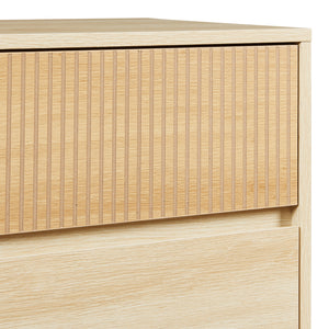 Komód Landskrona 3 fiókkal 80x80x40 cm tölgyfa hatású [en.casa]