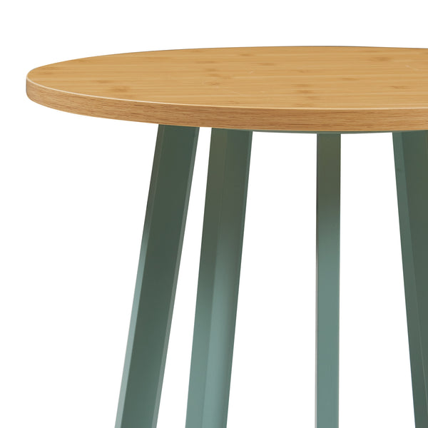 Kisasztal Lensuu 48xØ48 cm pasztellzöld/tölgyfa hatású [en.casa]