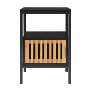 Éjjeliszekrény Luniehti 58x40x33 cm fekete/natúr [en.casa]