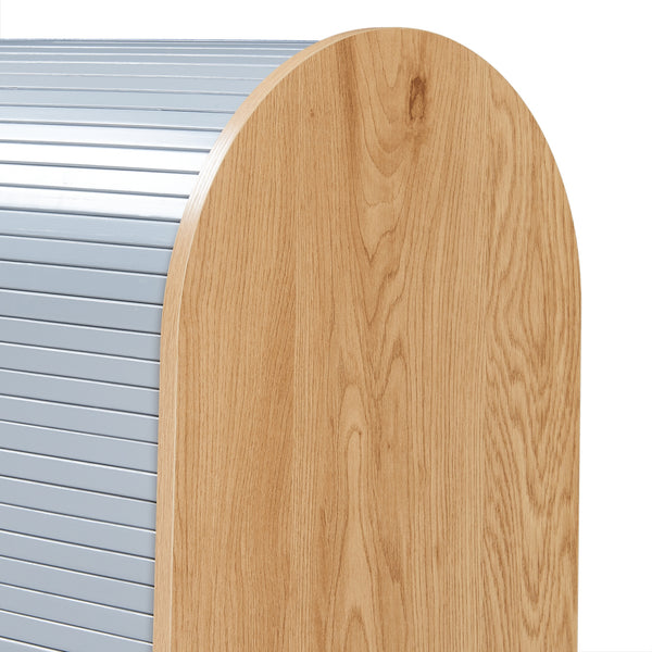 Redőnyös szekrény Kavlinge 80x60x40 cm bambusz/szürke [en.casa]