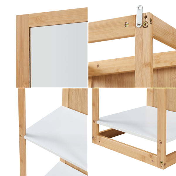 Tükrös polc As 170x40x35 cm bambusz [en.casa]