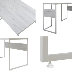 Íróasztal Karlstang L alakú 166x120x75 cm világosszürke [en.casa]