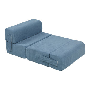 Kisállat lépcső Joelerhatra 4 részes 45x50x45 cm kordbársony kék [en.casa]