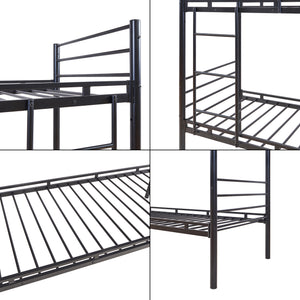 Fém emeletes ágy Bevapis 90x200 cm fekete [en.casa]