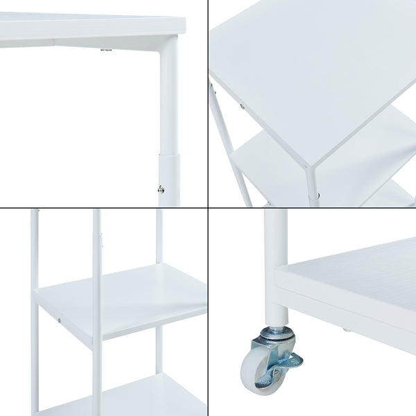 Irodai gurulós polc Janertu 82x39x35 cm fehér [en.casa]