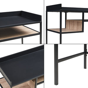 Íróasztal Belana 100x43x82 cm fekete/tölgyfa hatású [en.casa]
