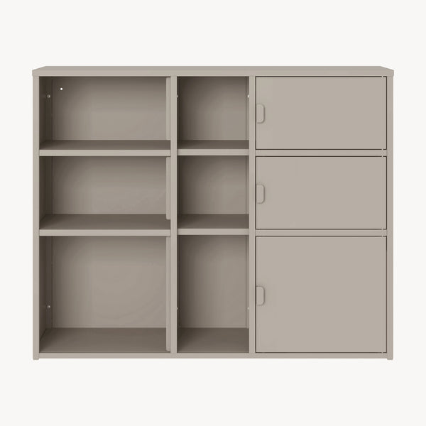 Irodai szekrény Kliri acél 100x32x81 cm teveszín [en.casa]