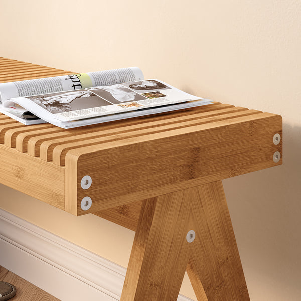 Ülőpad Lasdarvoo 120x35x45 cm bambusz natúr [en.casa]