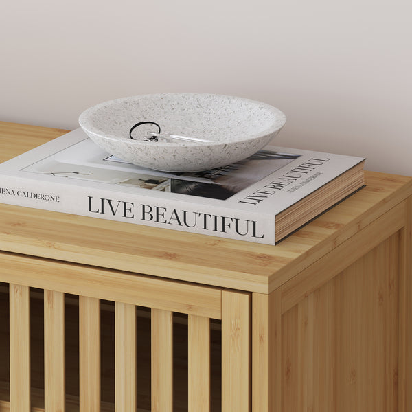 Cipősszekrény Sirgerg 91x72x35 cm bambusz natúr [en.casa]