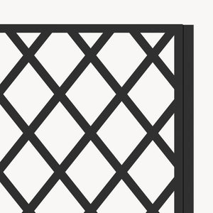 Gurulós válaszfal Malja virágosládával acél 190x82x38 cm fekete [casa.pro]