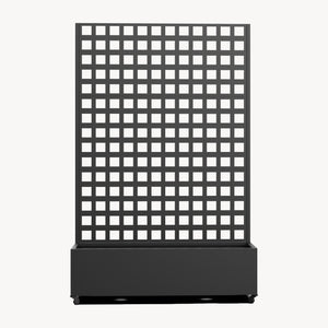 Gurulós válaszfal Toma virágosládával acél 190x82x38 cm fekete [casa.pro]