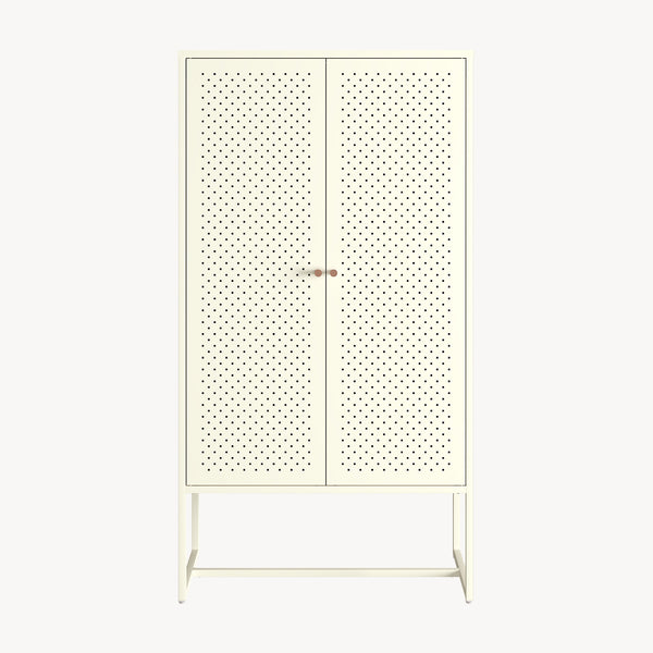 Tárolószekrény Viitasaari 150x80x40 cm acél krémfehér [en.casa]