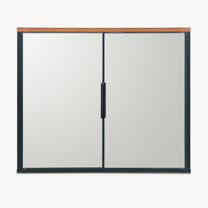 Fürdőszobai tükrös szekrény Trond 50x60x15 cm fekete/diófa hatású [en.casa]