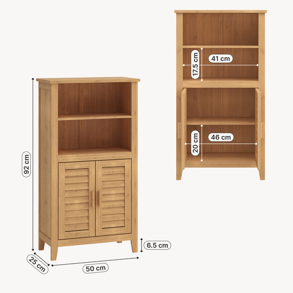 Kis szekrény Rirg 92x50x25 cm bambusz természetes [en.casa]