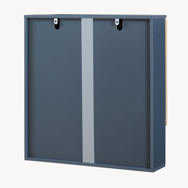 Tükrös fürdőszobaszekrény Svanes 58x56x13 cm sötétszürke/natúr [en.casa]